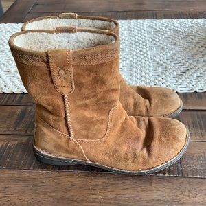 Uggs women's brown size 5 midi suede boot GUC